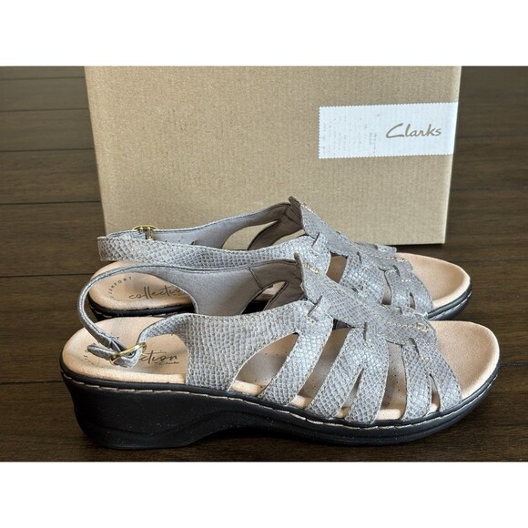 CLARKS Collection Sandals, Light Gray Leather Lexi Marigold  Women's 9.5 M NEW! - Picture 3 of 9